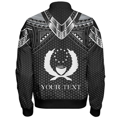 Pohnpei State Custom Personalised Bomber Jacket Polynesian Tribal Tattoo