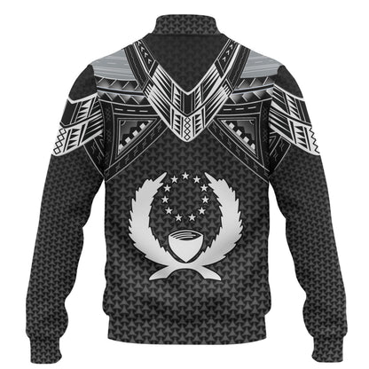 Pohnpei State Custom Personalised Baseball Jacket Polynesian Tribal Tattoo
