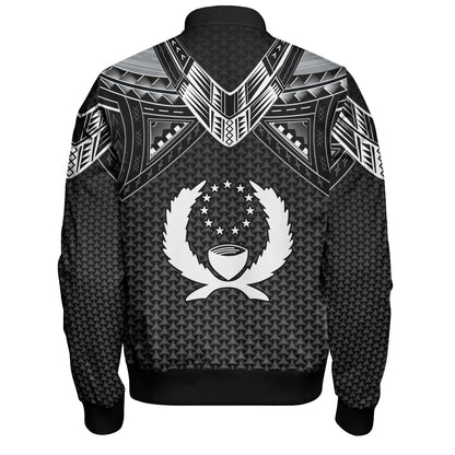 Pohnpei State Custom Personalised Bomber Jacket Polynesian Tribal Tattoo
