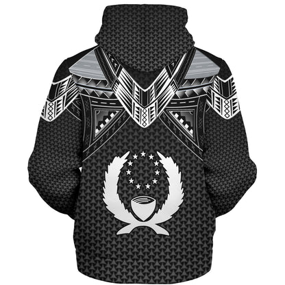 Pohnpei State Custom Personalised Sherpa Hoodie Polynesian Tribal Tattoo