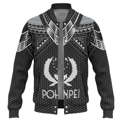 Pohnpei State Custom Personalised Baseball Jacket Polynesian Tribal Tattoo