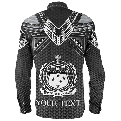 Samoa Custom Personalised Long Sleeve Shirt Polynesian Tribal Tattoo