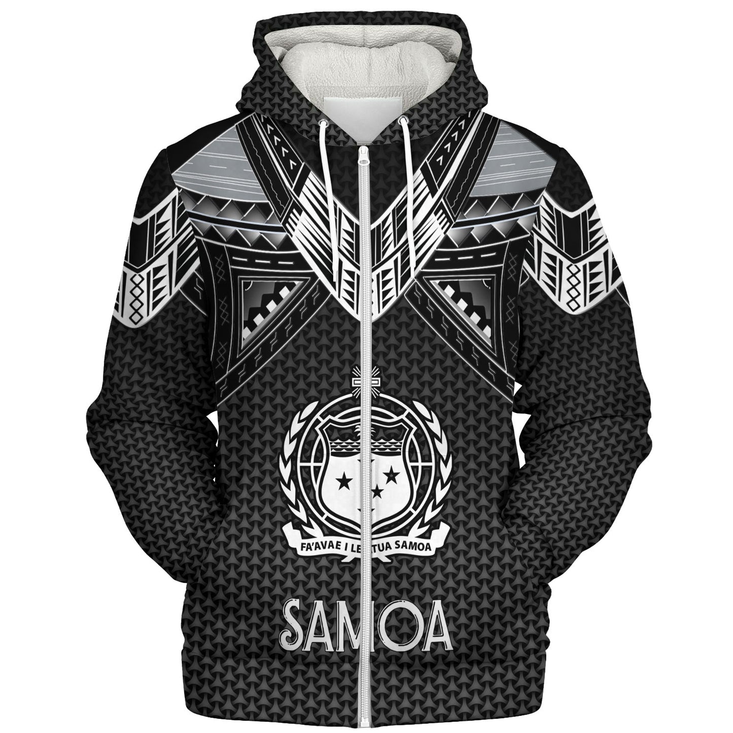 Samoa Custom Personalised Sherpa Hoodie Polynesian Tribal Tattoo