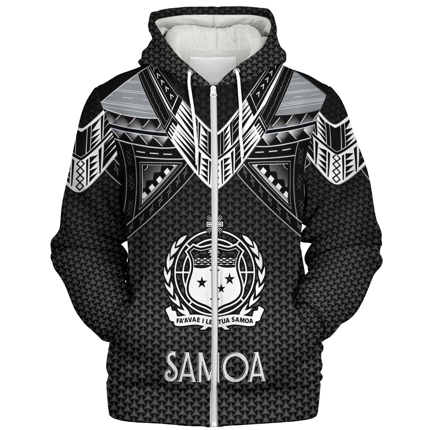 Samoa Custom Personalised Sherpa Hoodie Polynesian Tribal Tattoo