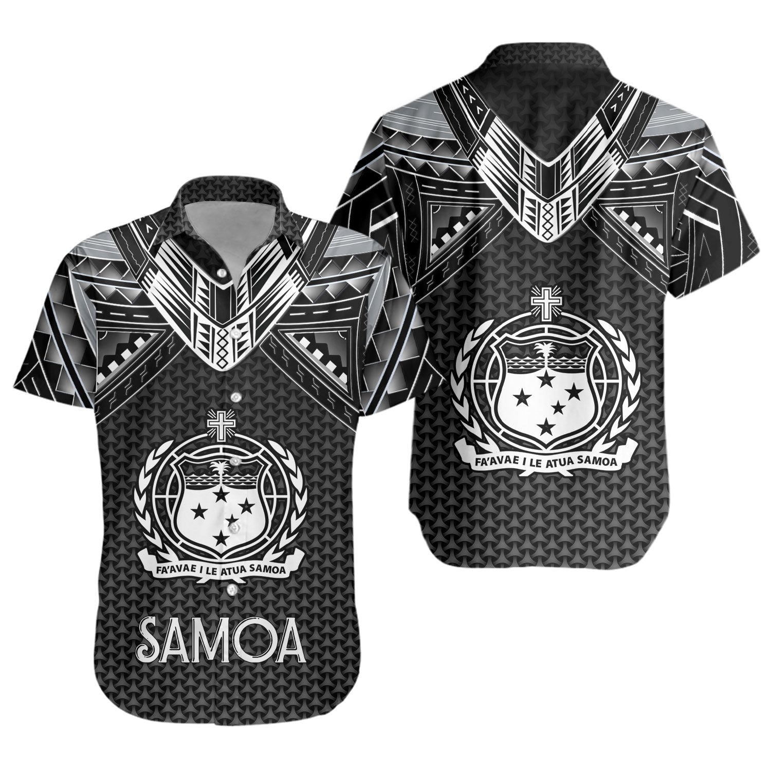 Samoa Custom Personalised Short Sleeve Shirt Polynesian Tribal Tattoo