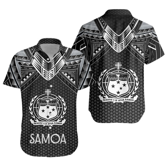 Samoa Custom Personalised Short Sleeve Shirt Polynesian Tribal Tattoo