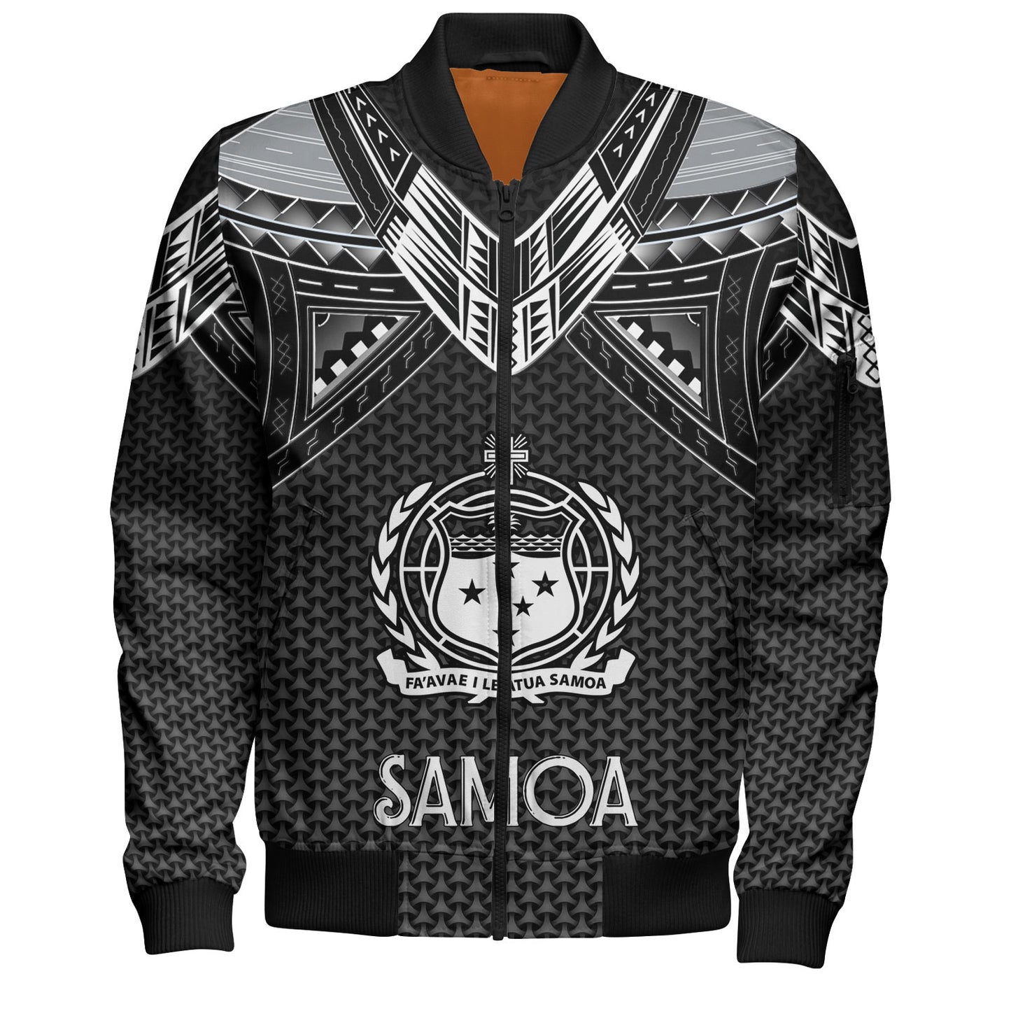 Samoa Custom Personalised Bomber Jacket Polynesian Tribal Tattoo