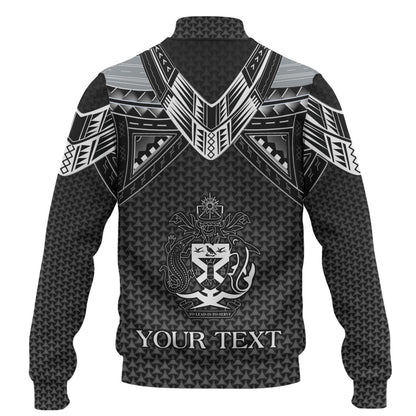 Solomon Islands Custom Personalised Baseball Jacket Polynesian Tribal Tattoo