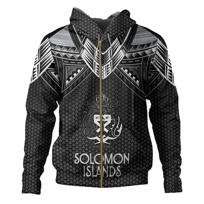 Solomon Islands Custom Personalised Hoodie Polynesian Tribal Tattoo