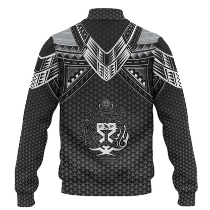 Solomon Islands Custom Personalised Baseball Jacket Polynesian Tribal Tattoo