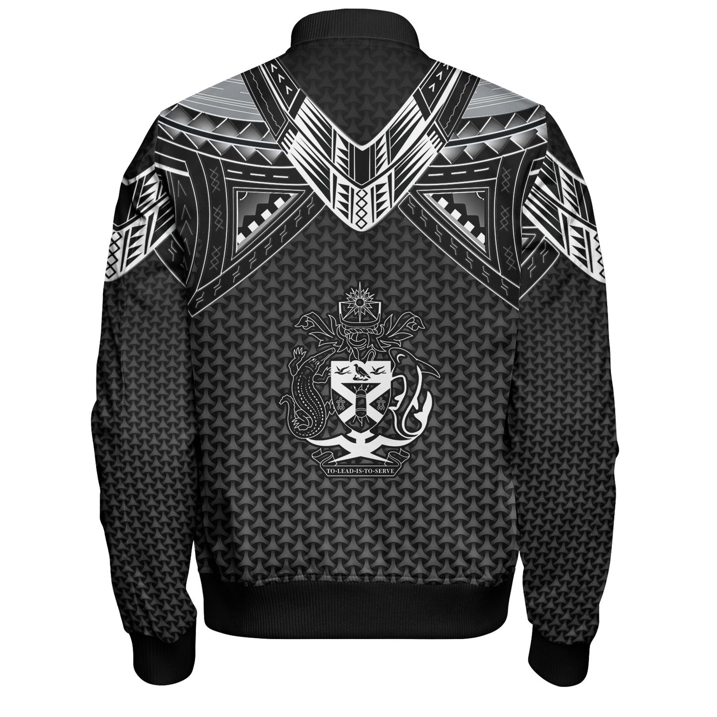 Solomon Islands Custom Personalised Bomber Jacket Polynesian Tribal Tattoo