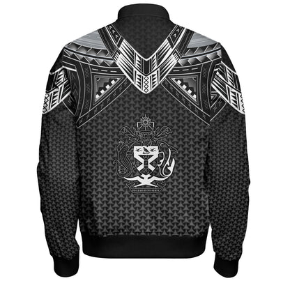 Solomon Islands Custom Personalised Bomber Jacket Polynesian Tribal Tattoo