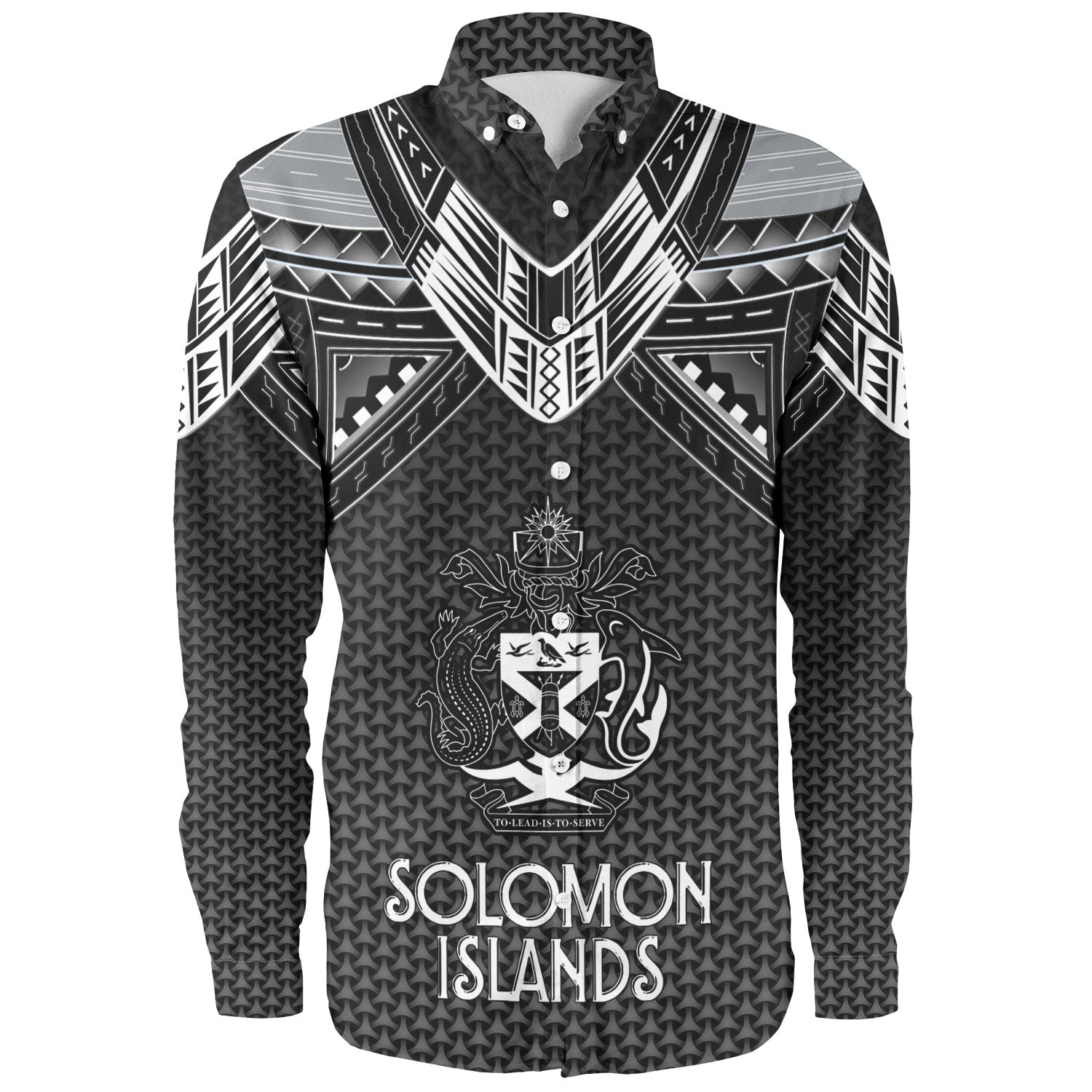 Solomon Islands Custom Personalised Long Sleeve Shirt Polynesian Tribal Tattoo