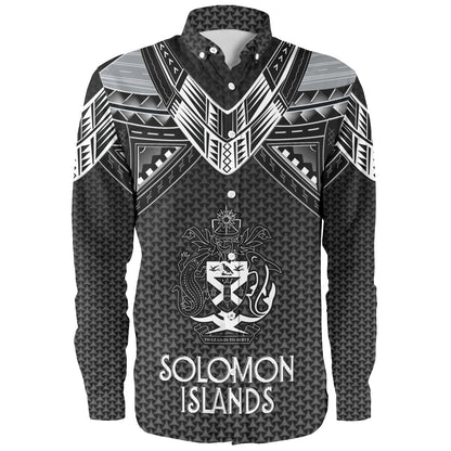 Solomon Islands Custom Personalised Long Sleeve Shirt Polynesian Tribal Tattoo