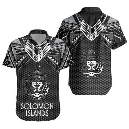 Solomon Islands Custom Personalised Short Sleeve Shirt Polynesian Tribal Tattoo