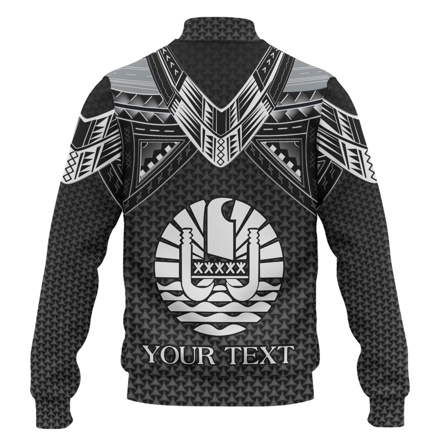 Tahiti Custom Personalised Baseball Jacket Polynesian Tribal Tattoo