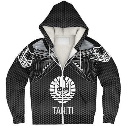Tahiti Custom Personalised Sherpa Hoodie Polynesian Tribal Tattoo