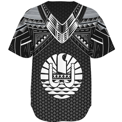 Tahiti Custom Personalised Baseball Shirt Polynesian Tribal Tattoo