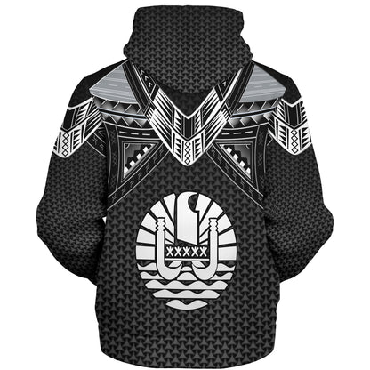 Tahiti Custom Personalised Sherpa Hoodie Polynesian Tribal Tattoo