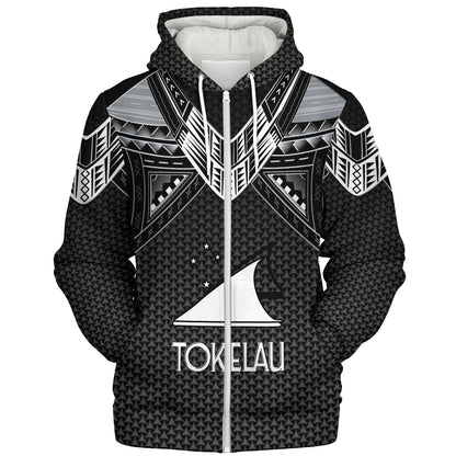 Tokelau Custom Personalised Sherpa Hoodie Polynesian Tribal Tattoo