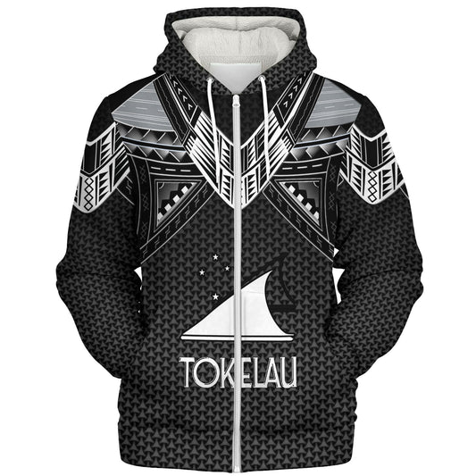 Tokelau Custom Personalised Sherpa Hoodie Polynesian Tribal Tattoo
