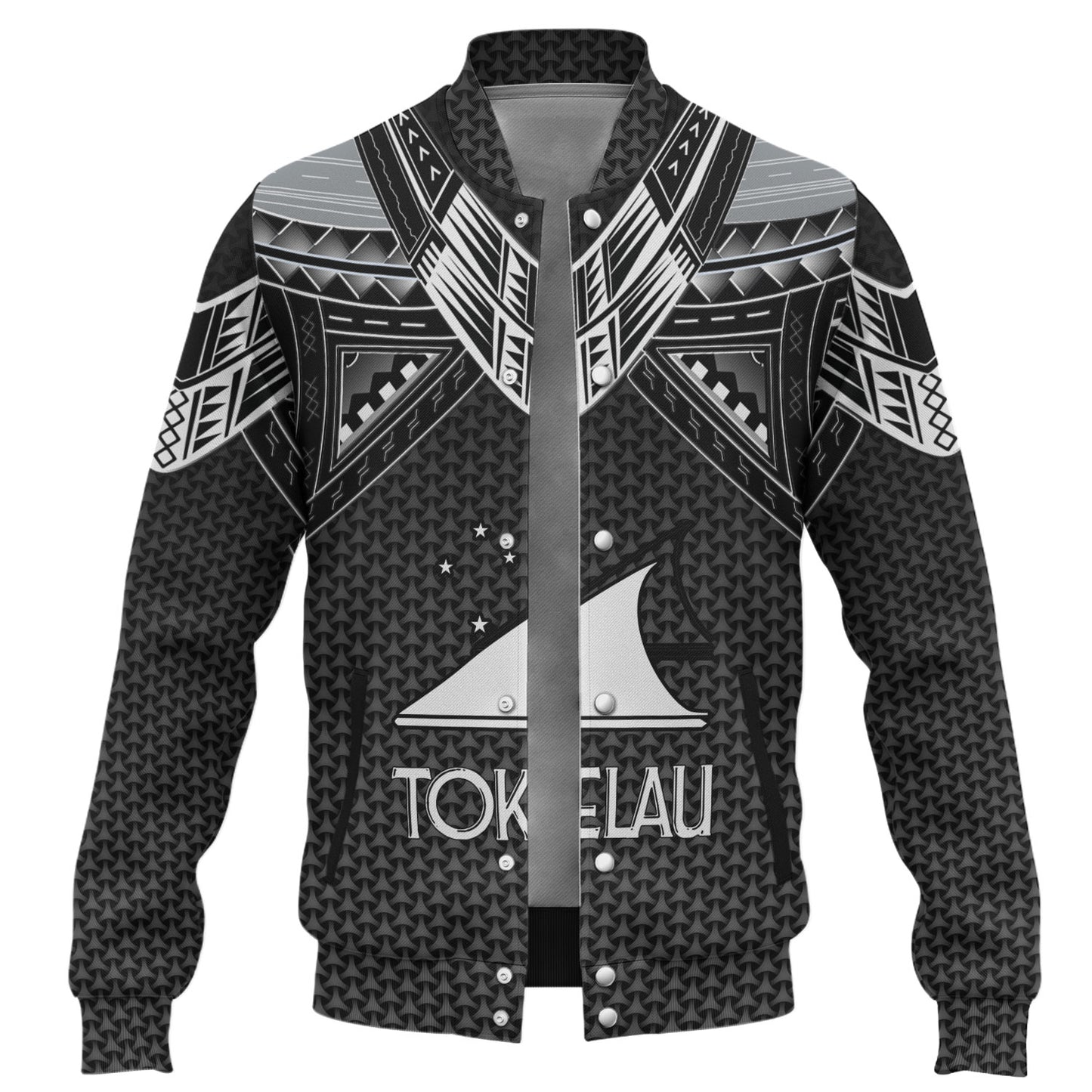 Tokelau Custom Personalised Baseball Jacket Polynesian Tribal Tattoo