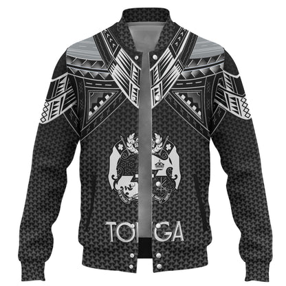 Tonga Custom Personalised Baseball Jacket Polynesian Tribal Tattoo