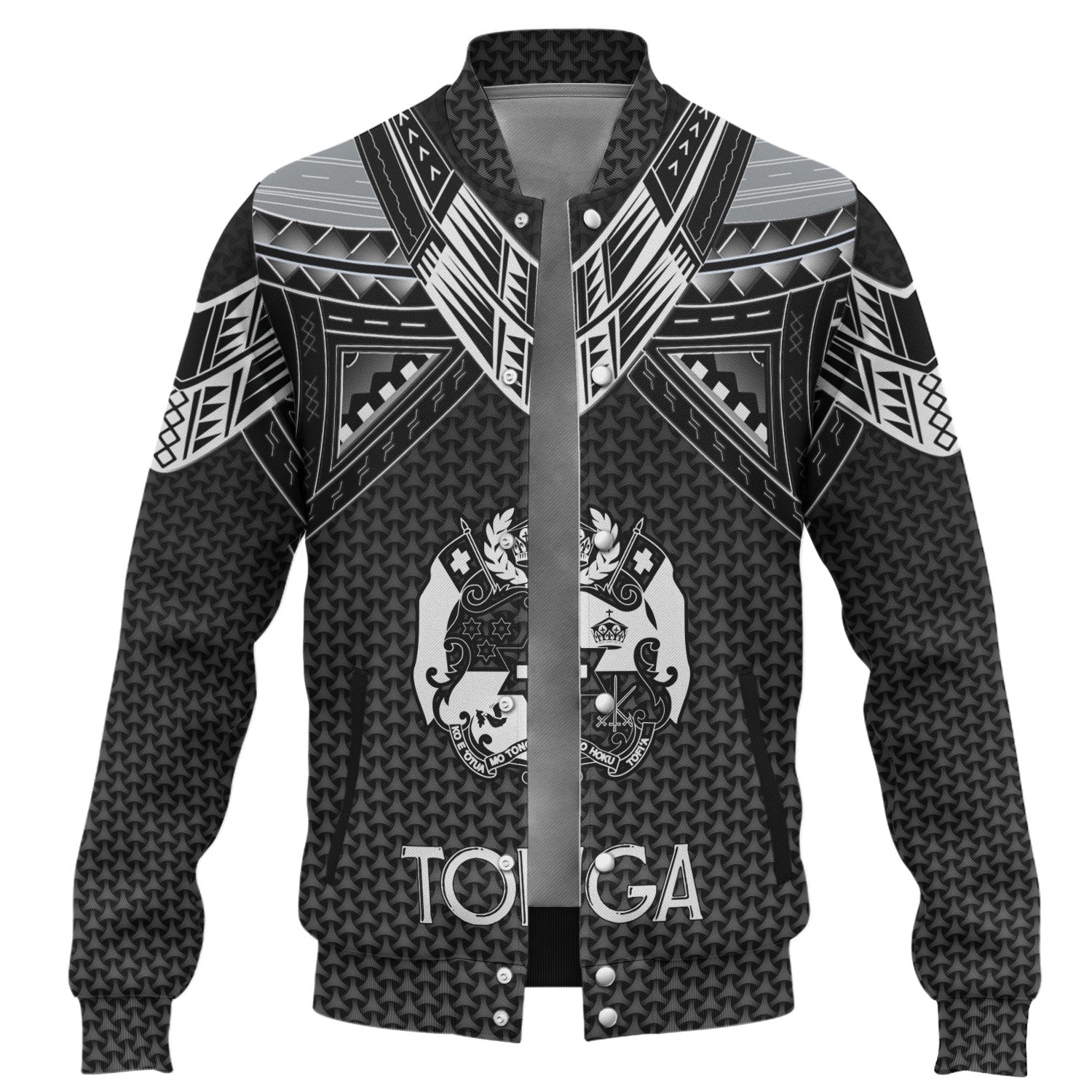 Tonga Custom Personalised Baseball Jacket Polynesian Tribal Tattoo