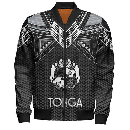 Tonga Custom Personalised Bomber Jacket Polynesian Tribal Tattoo