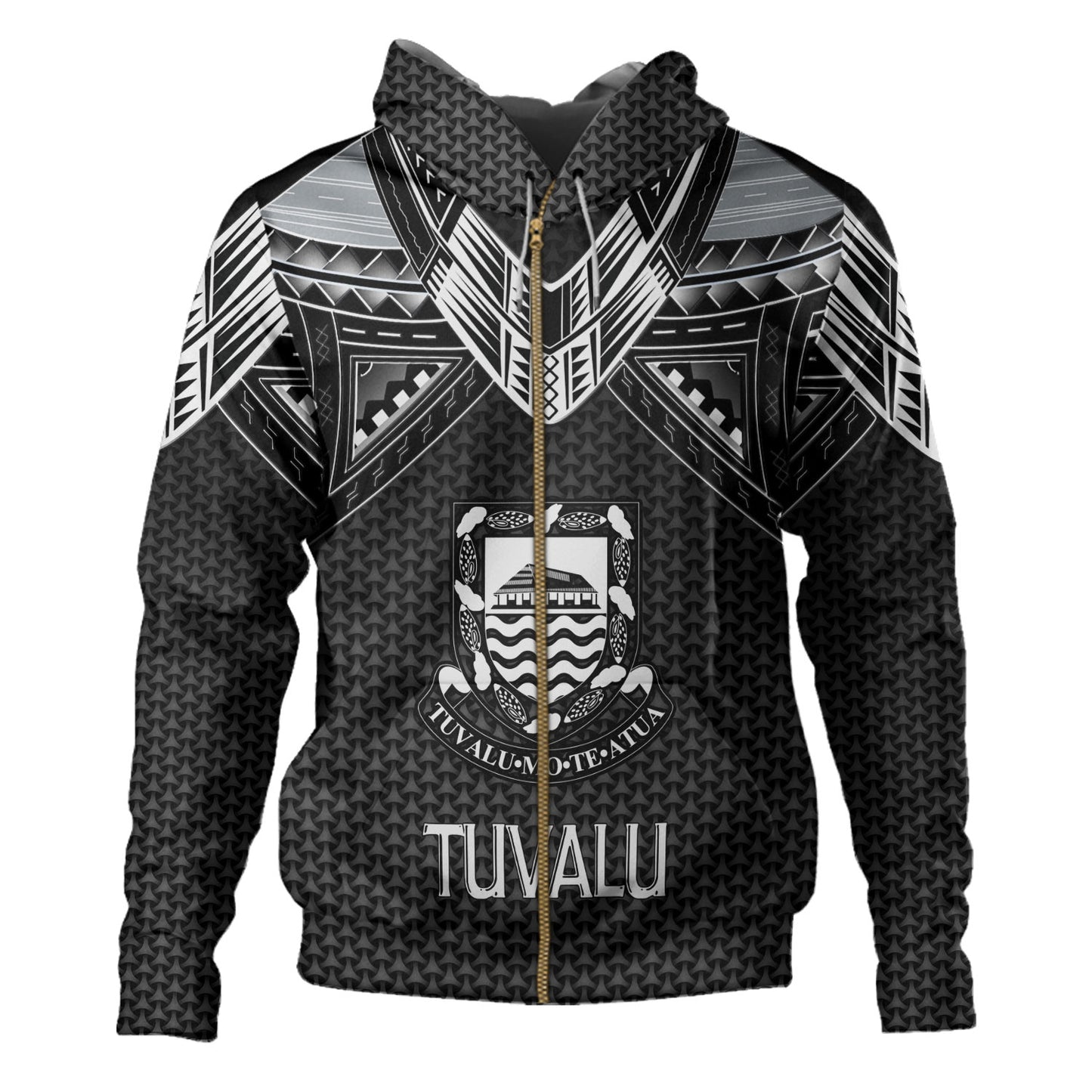 Tuvalu Custom Personalised Hoodie Polynesian Tribal Tattoo