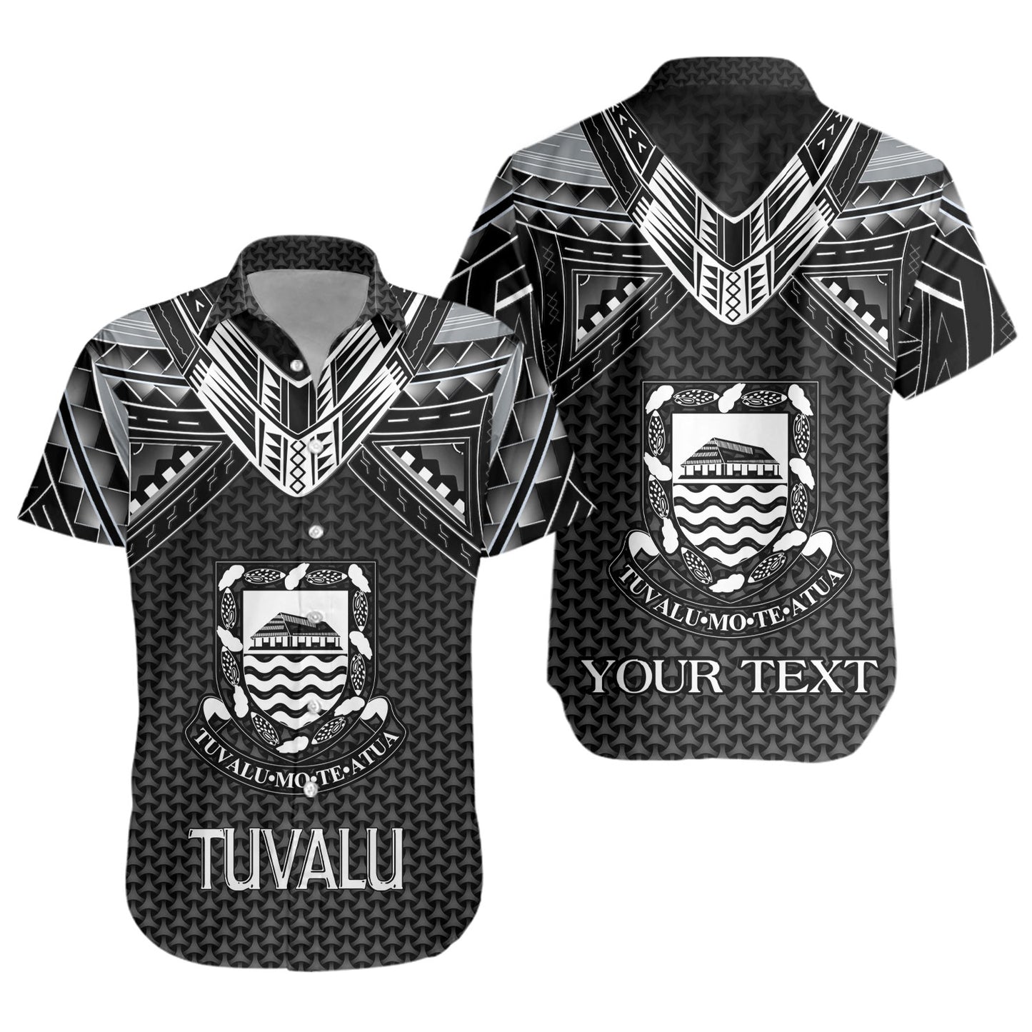 Tuvalu Custom Personalised Short Sleeve Shirt Polynesian Tribal Tattoo