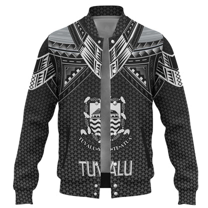 Tuvalu Custom Personalised Baseball Jacket Polynesian Tribal Tattoo