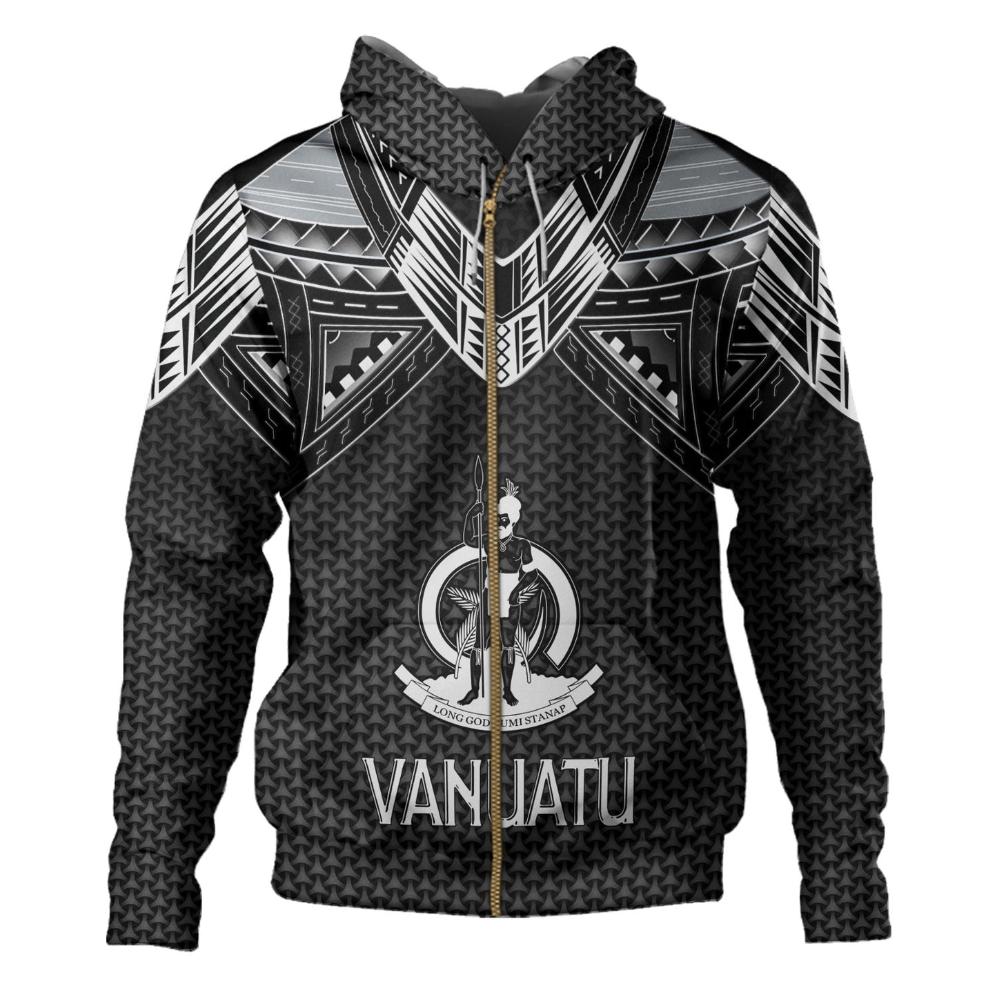 Vanuatu Custom Personalised Hoodie Polynesian Tribal Tattoo