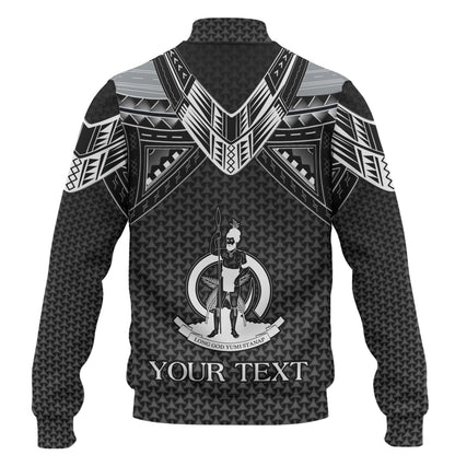 Vanuatu Custom Personalised Baseball Jacket Polynesian Tribal Tattoo