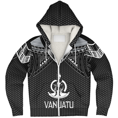 Vanuatu Custom Personalised Sherpa Hoodie Polynesian Tribal Tattoo
