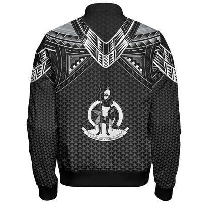 Vanuatu Custom Personalised Bomber Jacket Polynesian Tribal Tattoo