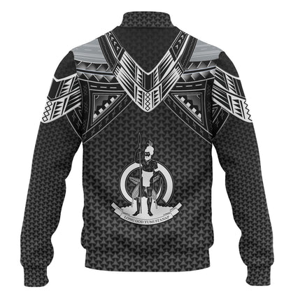 Vanuatu Custom Personalised Baseball Jacket Polynesian Tribal Tattoo