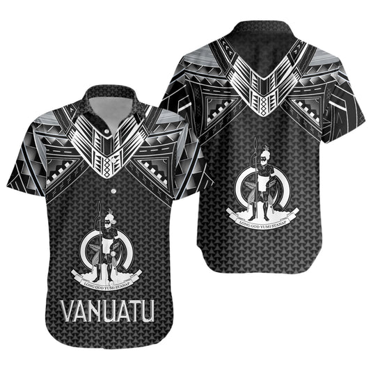 Vanuatu Custom Personalised Short Sleeve Shirt Polynesian Tribal Tattoo