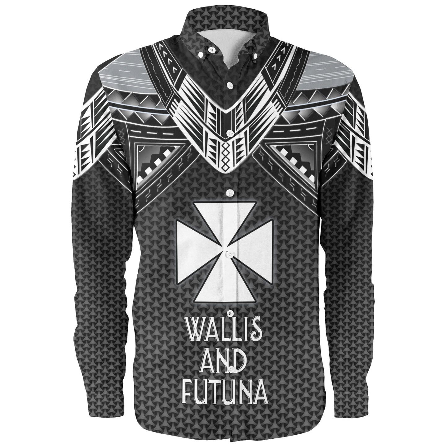 Wallis And Futuna Custom Personalised Long Sleeve Shirt Polynesian Tribal Tattoo