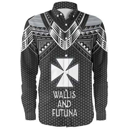 Wallis And Futuna Custom Personalised Long Sleeve Shirt Polynesian Tribal Tattoo