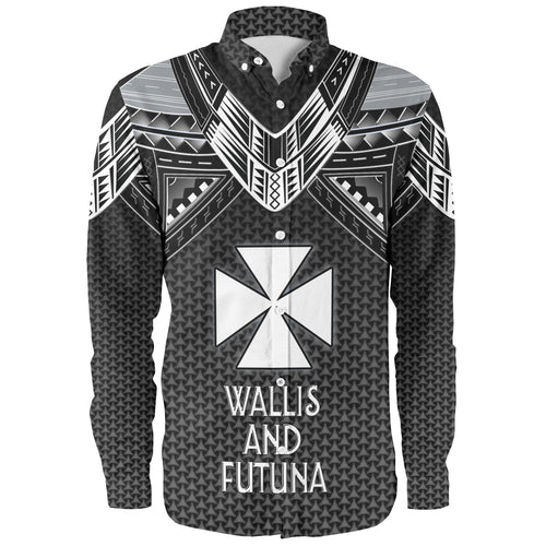 Wallis And Futuna Custom Personalised Long Sleeve Shirt Polynesian Tribal Tattoo