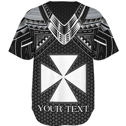Wallis And Futuna Custom Personalised Baseball Shirt Polynesian Tribal Tattoo