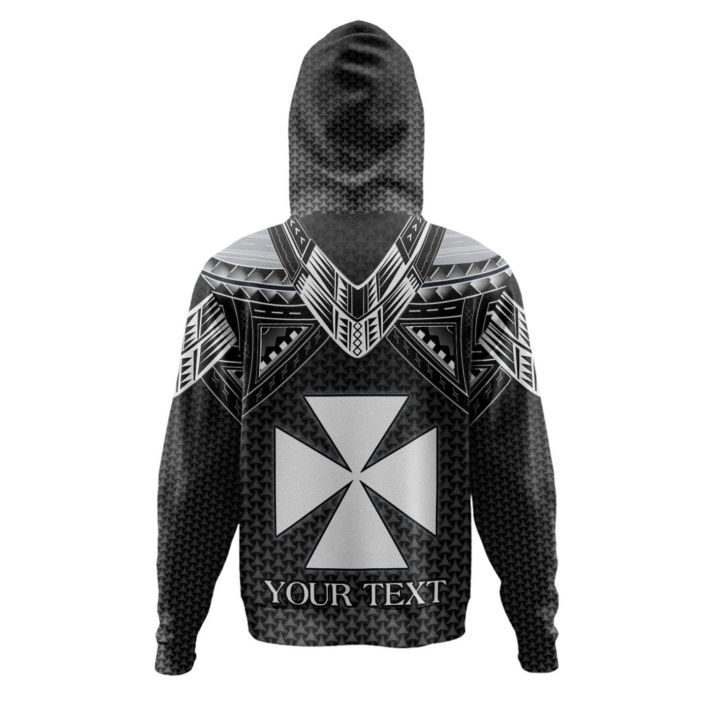 Wallis And Futuna Personalised Hoodie Polynesian Tribal Tattoo