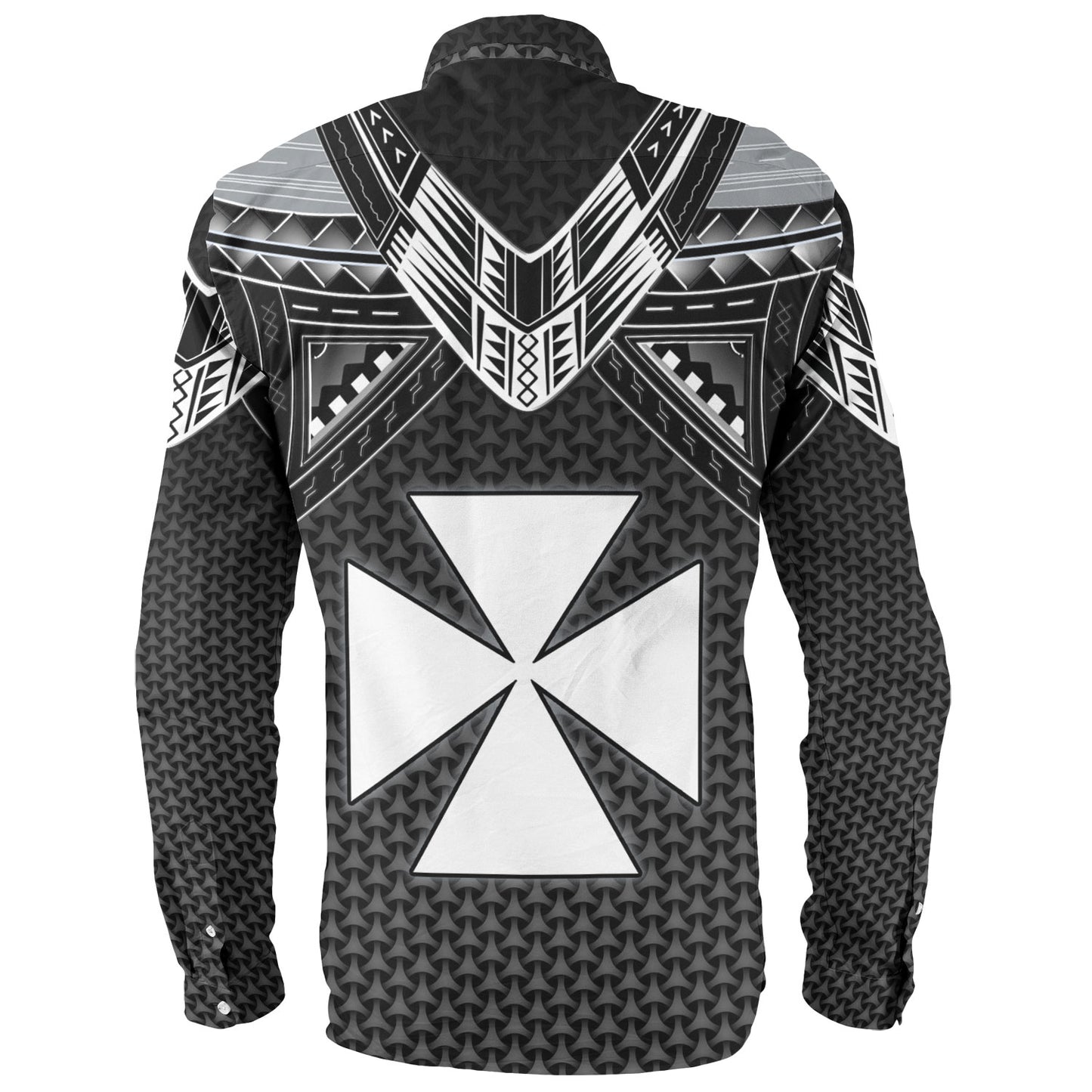 Wallis And Futuna Custom Personalised Long Sleeve Shirt Polynesian Tribal Tattoo