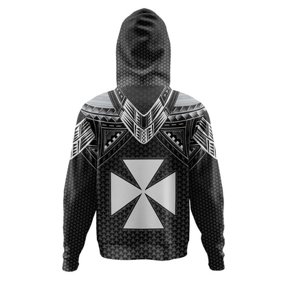 Wallis And Futuna Personalised Hoodie Polynesian Tribal Tattoo
