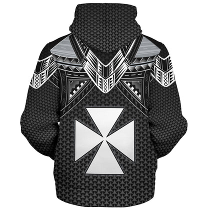Wallis And Futuna Custom Personalised Sherpa Hoodie Polynesian Tribal Tattoo