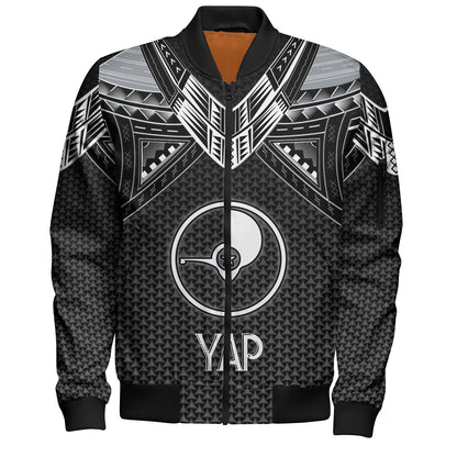 Yap State Custom Personalised Bomber Jacket Polynesian Tribal Tattoo