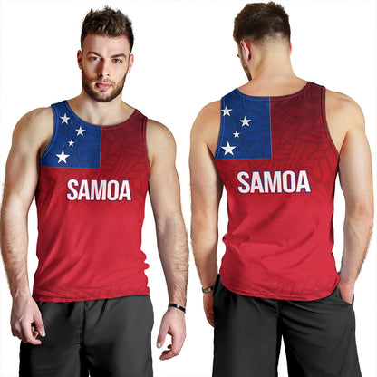 Samoa Tank Top - Samoa Flag Color With Traditional Patterns