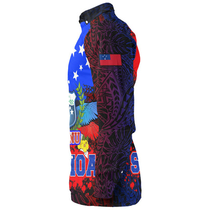 Samoa Long Sleeve Shirt Manu Wings Color Flag Style