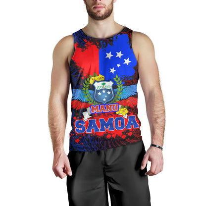 Samoa Custom Personalised Tank Top Manu Wings Color Flag Style